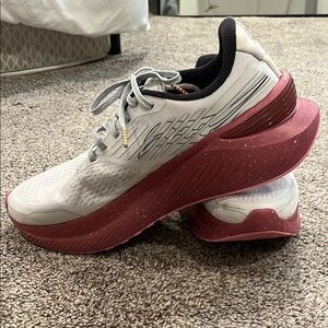 Women's White and Pink Running Shoes